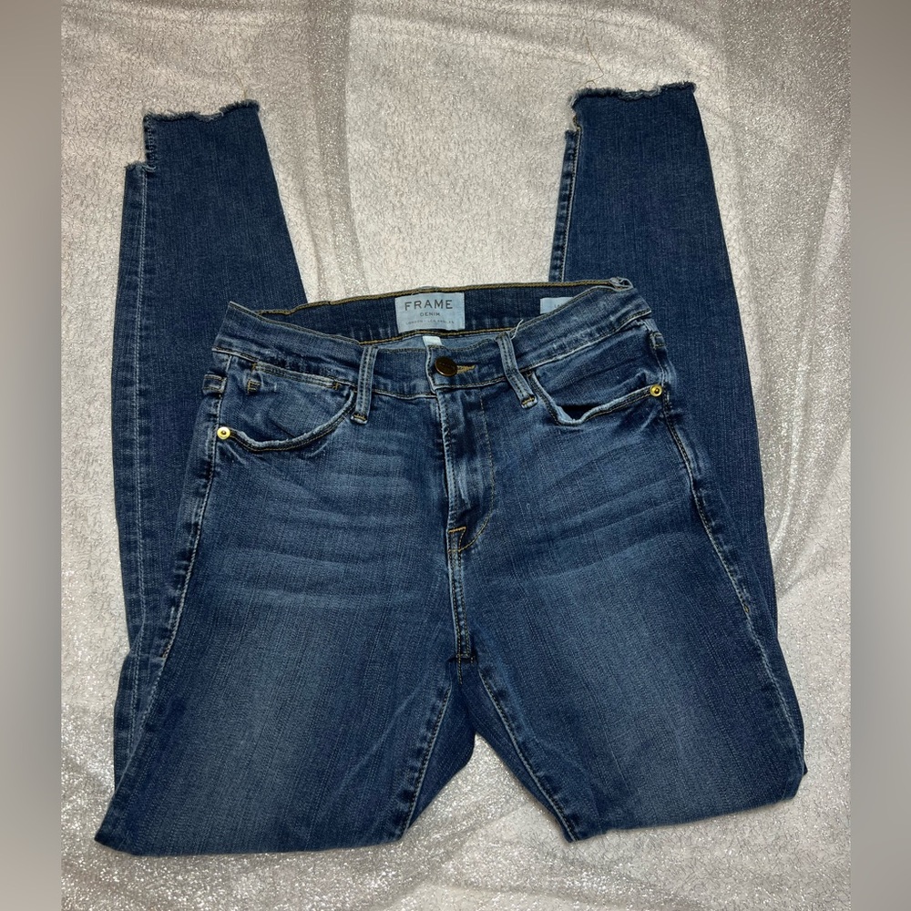 Frame Denim raw hem Le high skinny jean